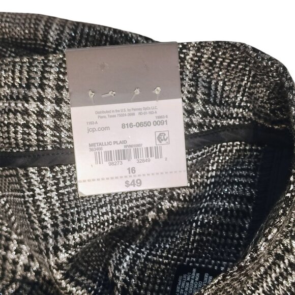 Worthington Metallic Plaid Straight-Leg Pants Size 16 NWT - Picture 5 of 5
